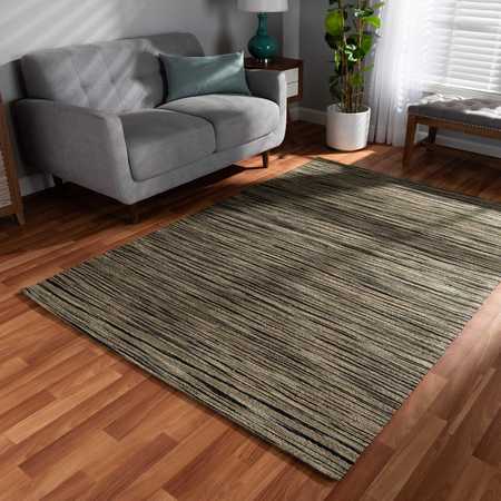 BAXTON STUDIO Shiro Modern and Contemporary Beige and Black Handwoven Hemp Area Rug 188-11847-ZORO